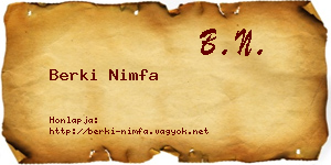 Berki Nimfa névjegykártya